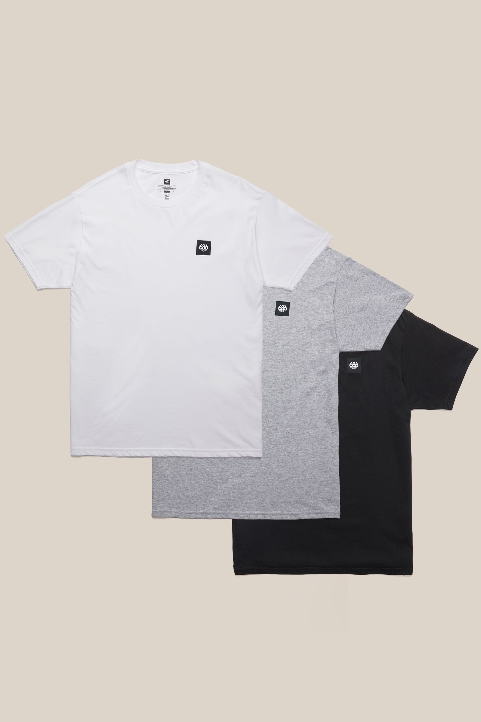 686 Logo Pack x3 Remera M/C