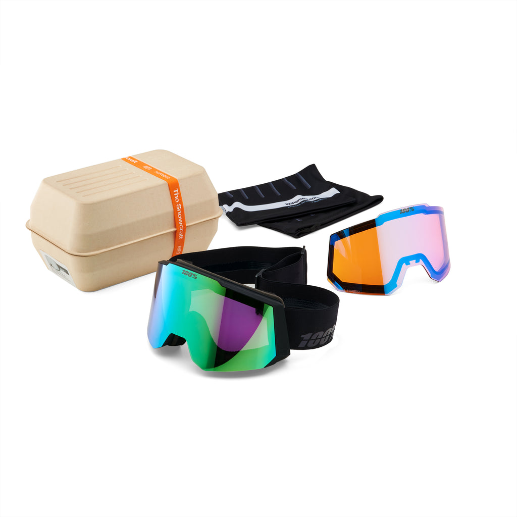 Óculos de proteção SNOWCRAFT S HiPER Preto/Verde - Verde Espelhado + Lente Extra 