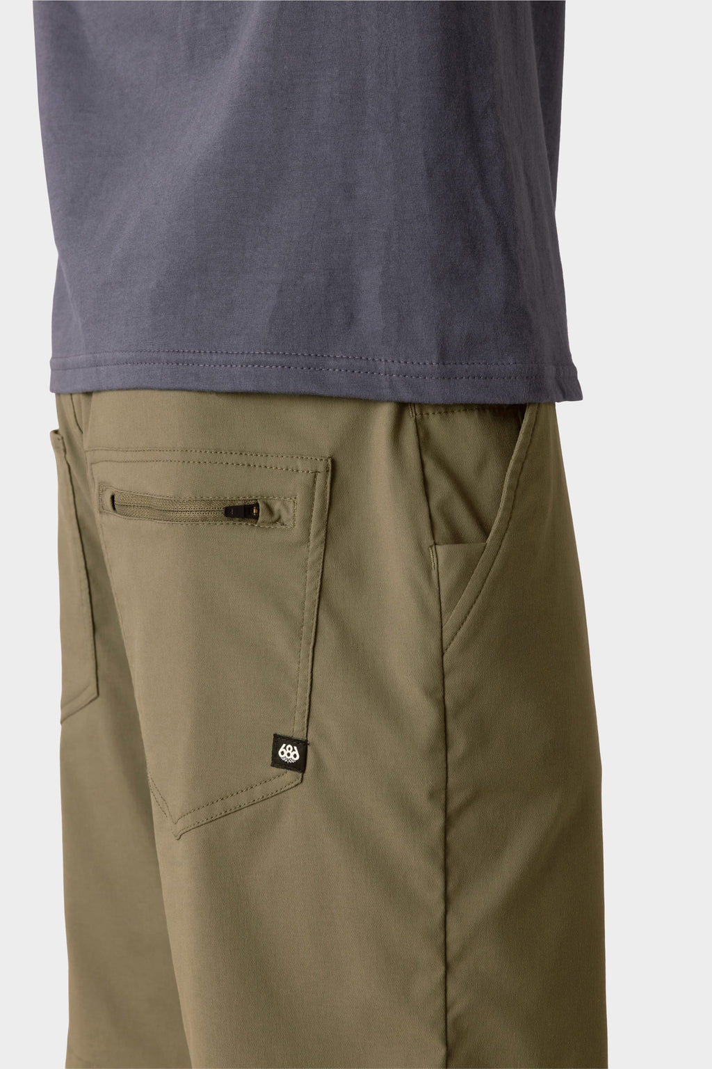 A close-up of the 686 Everywhere® Hybrid Short - Relaxed Fit, showcasing its breathable, stain-resistant design from 686.