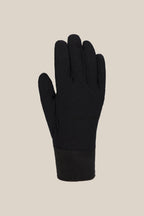 A 686 Men's GORE-TEX SMARTY® 3-In-1 Gauntlet Mitt in black, featuring a textured cuff, is shown upright against a plain beige background.