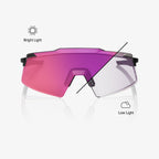 AEROCRAFT Lente Fotocromática Espejada Negra Brillante y Violeta