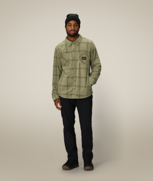 Men's Sierra Fleece Flannel - SAGE BLACK PLAID