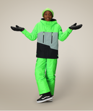 BOYS GEO™ INSULATED JACKET - BOREALIS GREEN COLORBLOCK