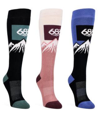 686 WOMENS SNOW CAPS SOCK 3-PACK - ASSORTED 2