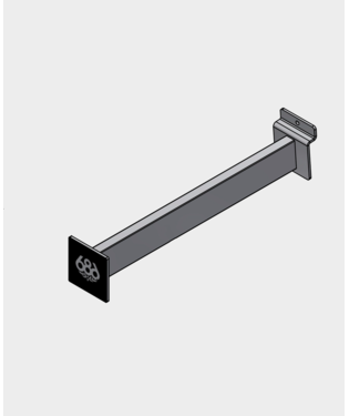Polar Slatwall 12" Straight Arm w Logo - 2 Pack - ASSORTED