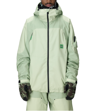 MENS 686 HUF DOUBLE H SHELL JACKET - HUF GREEN COLORBLOCK