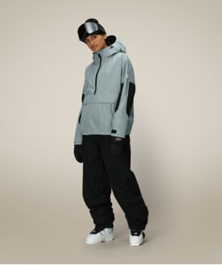 WOMENS OUTLINE™ SHELL ANORAK - DUSTY MARINE GRID