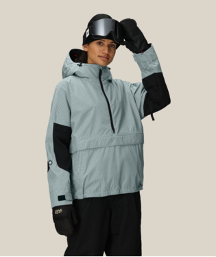 WOMENS OUTLINE™ SHELL ANORAK - DUSTY MARINE GRID
