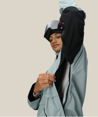 WOMENS OUTLINE™ SHELL ANORAK - DUSTY MARINE GRID