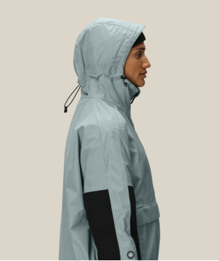 WOMENS OUTLINE™ SHELL ANORAK - DUSTY MARINE GRID