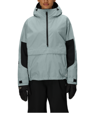 WOMENS OUTLINE™ SHELL ANORAK - DUSTY MARINE GRID