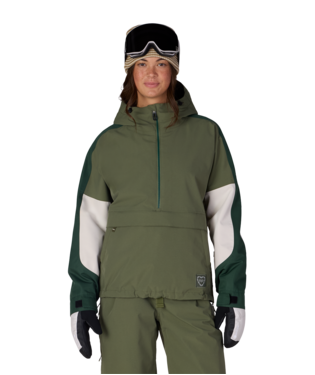 WOMENS OUTLINE™ SHELL ANORAK - FATIGUE GREEN COLORBLOCK