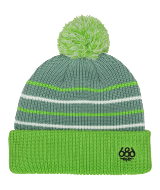 YOUTH POM BEANIE - LIME COLORBLOCK