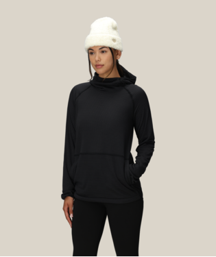 WOMENS MISSION GRID™ HOODY - BLACK