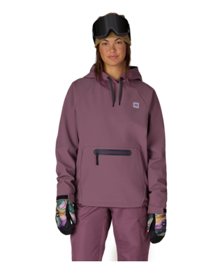 WOMENS WATERPROOF HOODY - BLACK PLUM