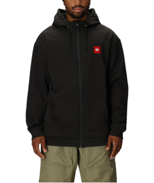 MENS BONDED FLEECE ZIP HOODY - BLACK