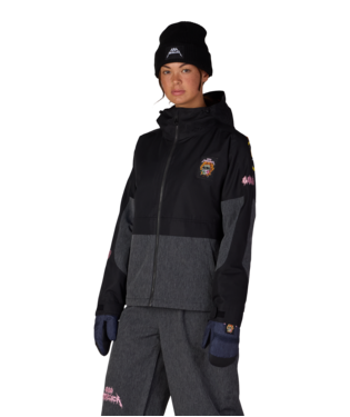 WOMENS METALLICA BURNING SKULL INSULATED JACKET - METALLICA BLACK COLORBLOCK