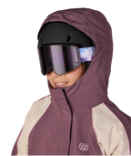 GIRLS HOLOGRAM™ INSULATED JACKET - BLACK PLUM COLORBLOCK