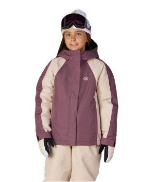 GIRLS HOLOGRAM™ INSULATED JACKET - BLACK PLUM COLORBLOCK