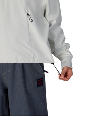 WOMENS WATERPROOF TEAM CROP HOODY - LIMESTONE