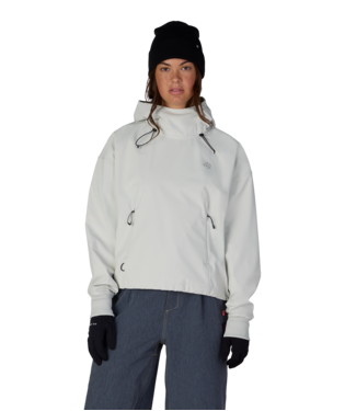 WOMENS WATERPROOF TEAM CROP HOODY - LIMESTONE