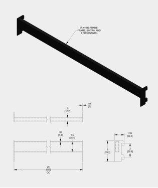 CROSS BAR FOR GOGGLE RACK - BLACK