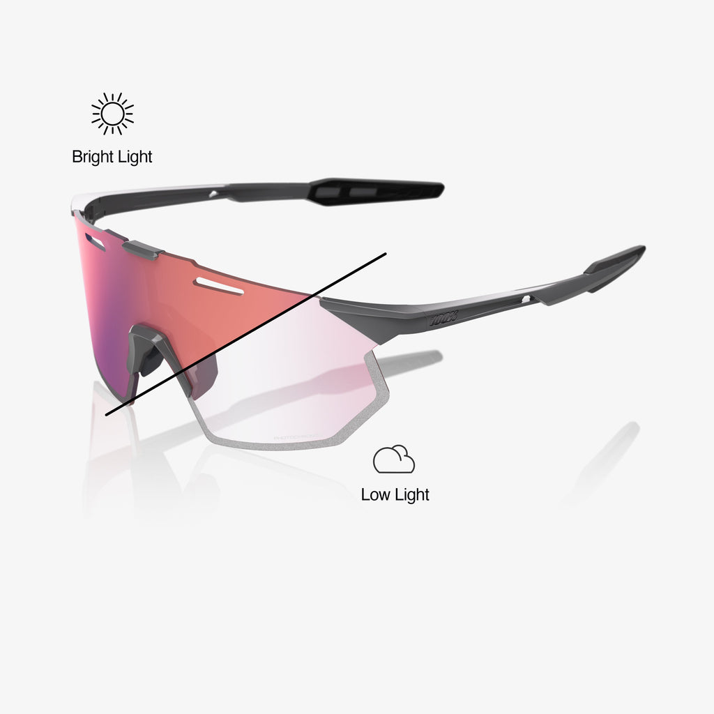 HYPERCRAFT SQ Lente Fotocromático Gris Claro Brillante con Espejo Dorado Rosa