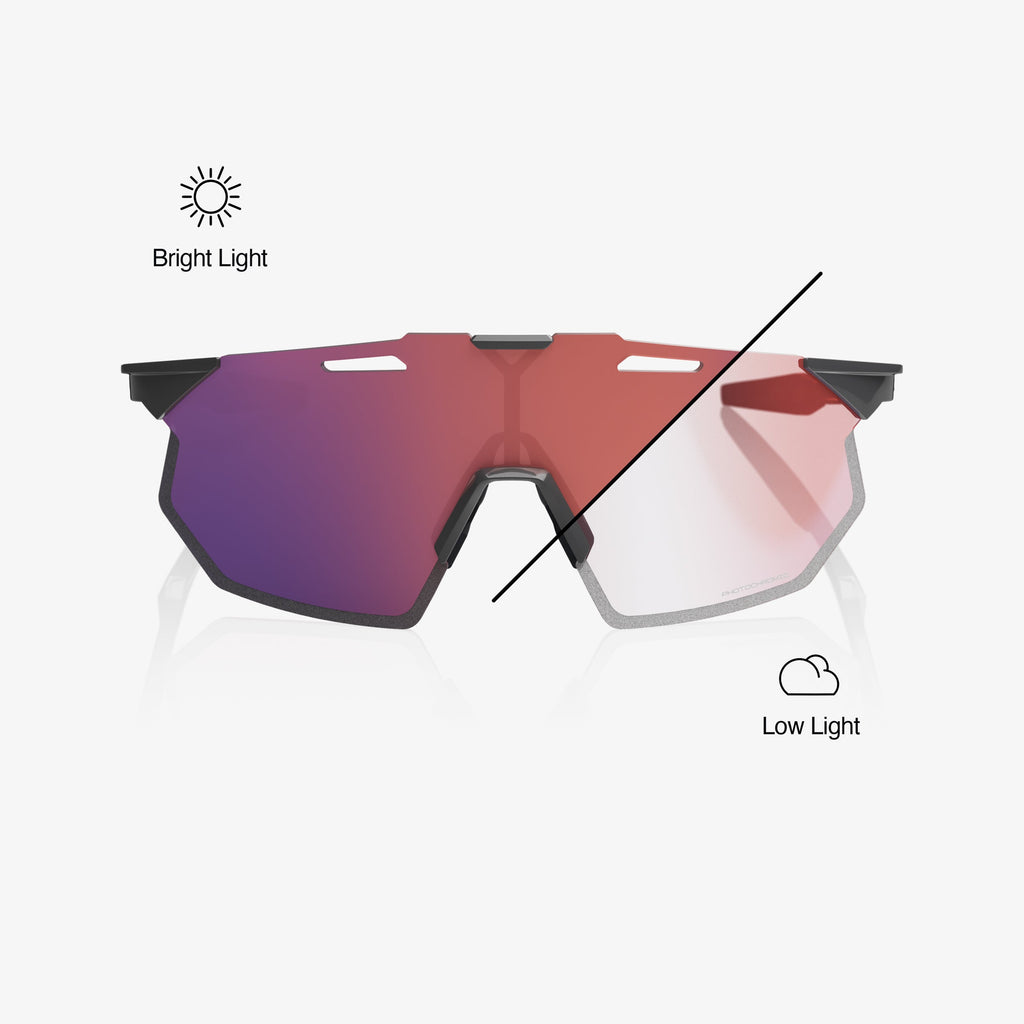 HYPERCRAFT SQ Lente Fotocromático Gris Claro Brillante con Espejo Dorado Rosa