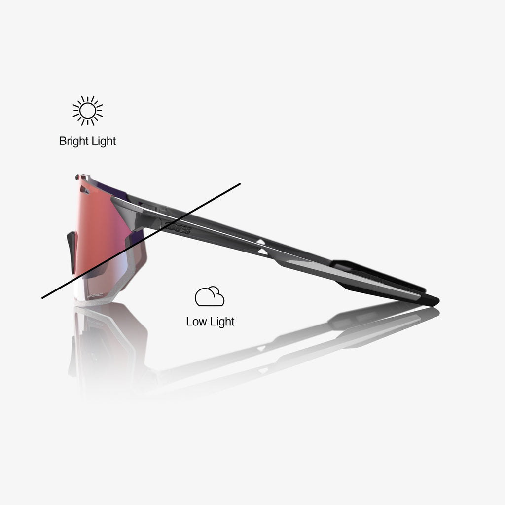 HYPERCRAFT SQ Lente Fotocromático Gris Claro Brillante con Espejo Dorado Rosa