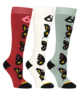 WOMENS BUTTERFLY SOCKS - 3 PACK - ASSORTED
