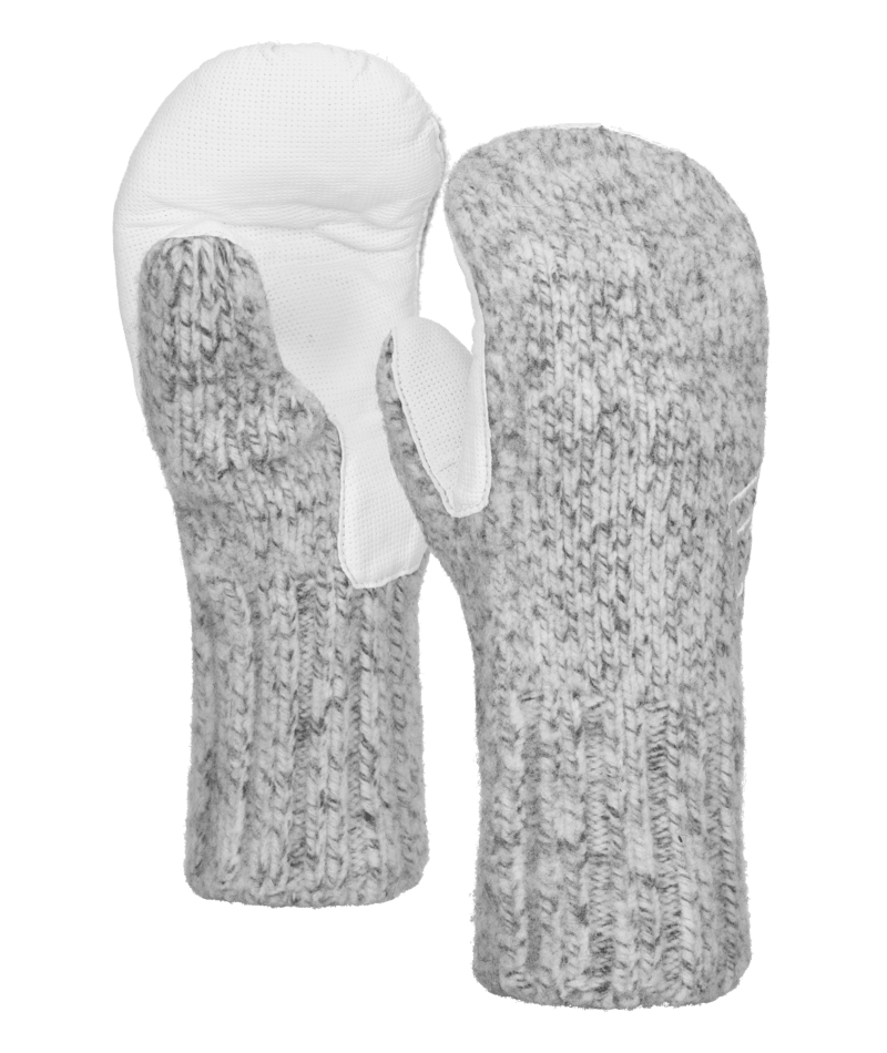 "CLASSIC WOOL MITTEN LEATHER" - "grey blend"