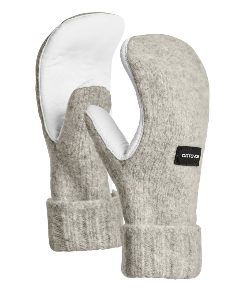 "CLASSIC WOOL MITTEN LEATHER" - "grey blend"