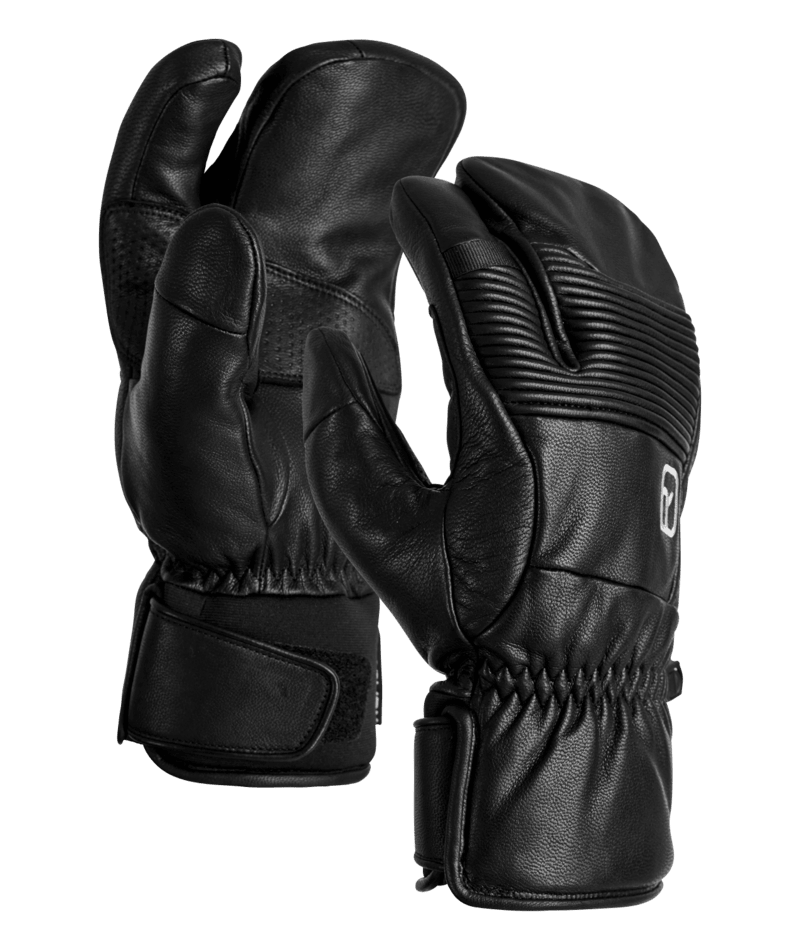"FULL LEATHER 3 FINGER GLOVE" - "black raven"