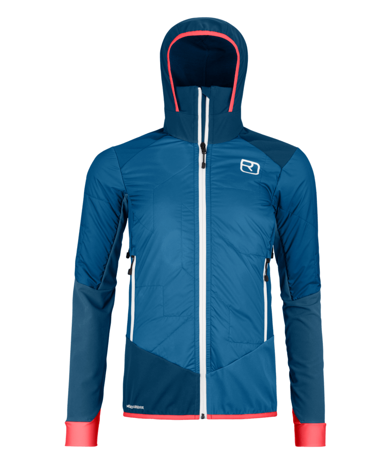 "SWISSWOOL COL BECCHEI HYBRID JACKET W" - "mountain blue"