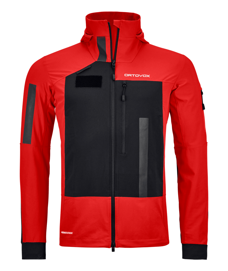 "RESCUE SOFTSHELL JACKET M" - "rescue red"