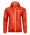 "SWISSWOOL PIZ BOÈ JACKET W" - "sunset orange"