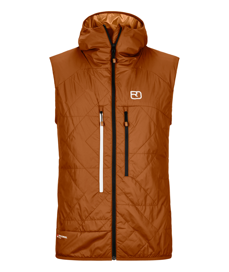 "SWISSWOOL PIZ BOÈ VEST M" - "bristle brown"