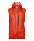 "SWISSWOOL PIZ BOÈ VEST W" - "sunset orange"