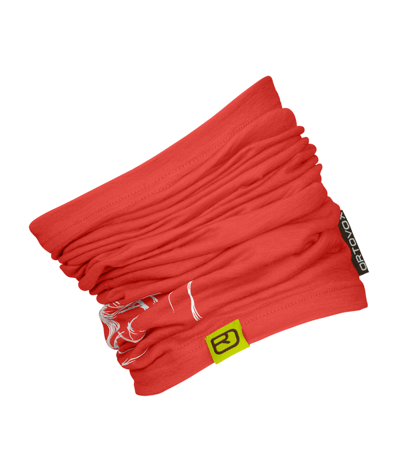 "120 TEC LOGO NECKWARMER" - coral