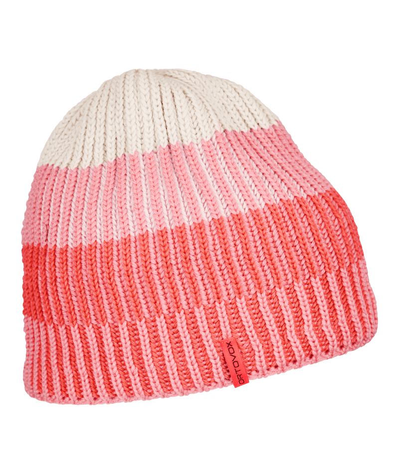 "DEEP KNIT BEANIE" - coral