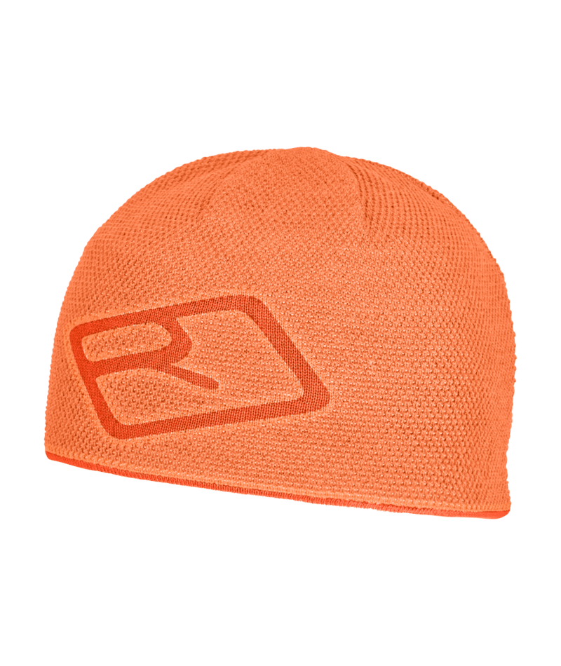 "MERINO LOGO KNIT BEANIE" - "faded tangerine"