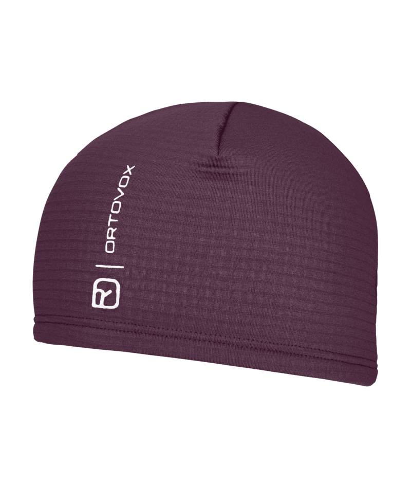"FLEECE GRID BEANIE" - "dark wild berry"