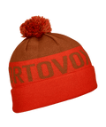 "BOBBLE KNIT BEANIE" - "hot orange"