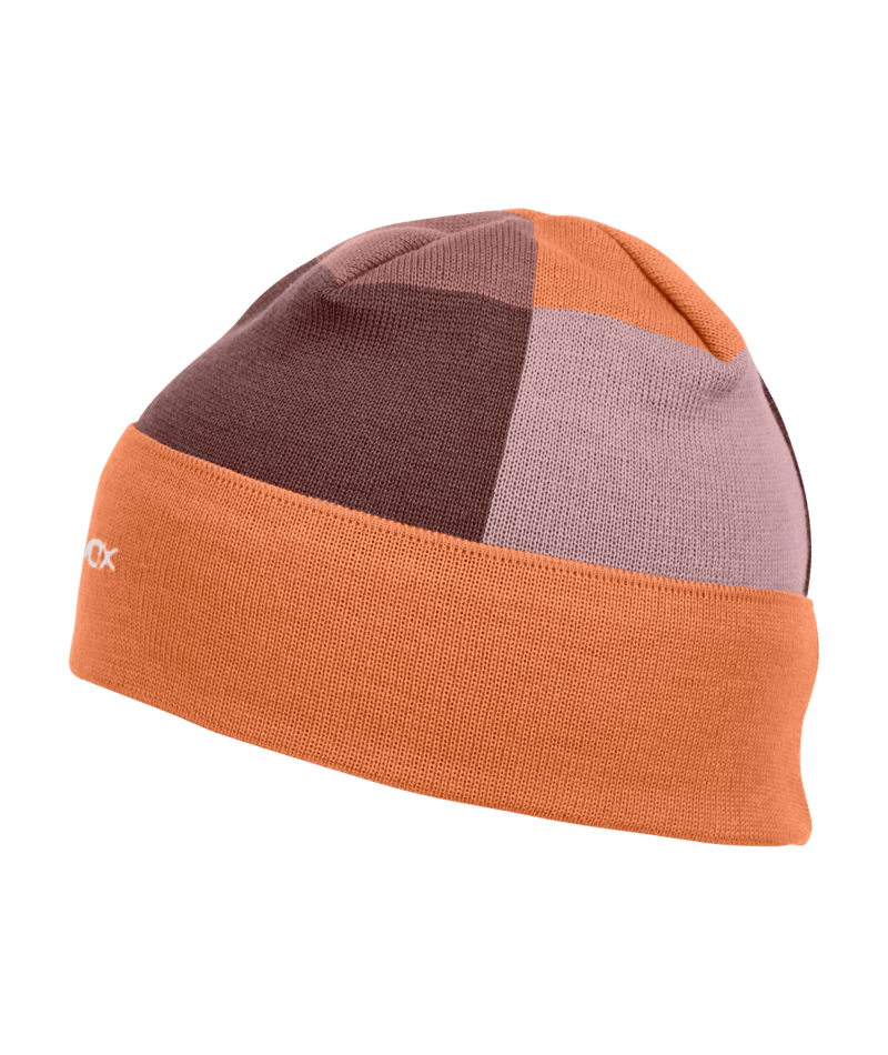 "PATCHWORK BEANIE" - "faded tangerine"