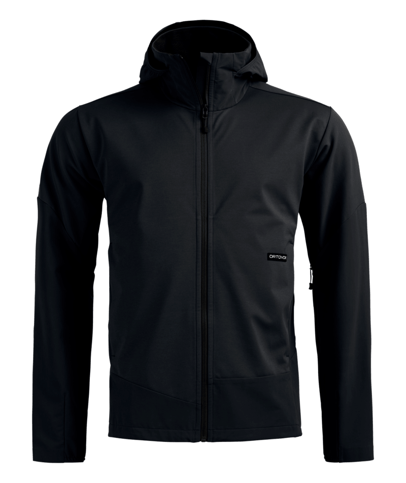 "ORTLER SOFTSHELL PLUS JACKET M" - "black raven"
