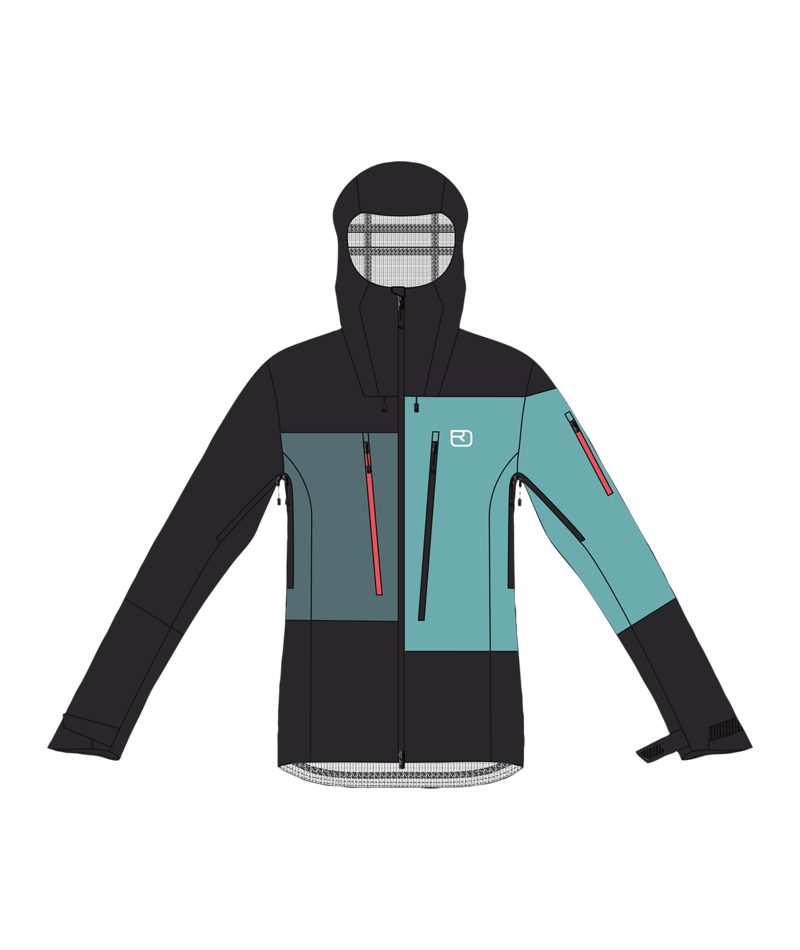 "3L DEEP SHELL JACKET W" - "black raven"