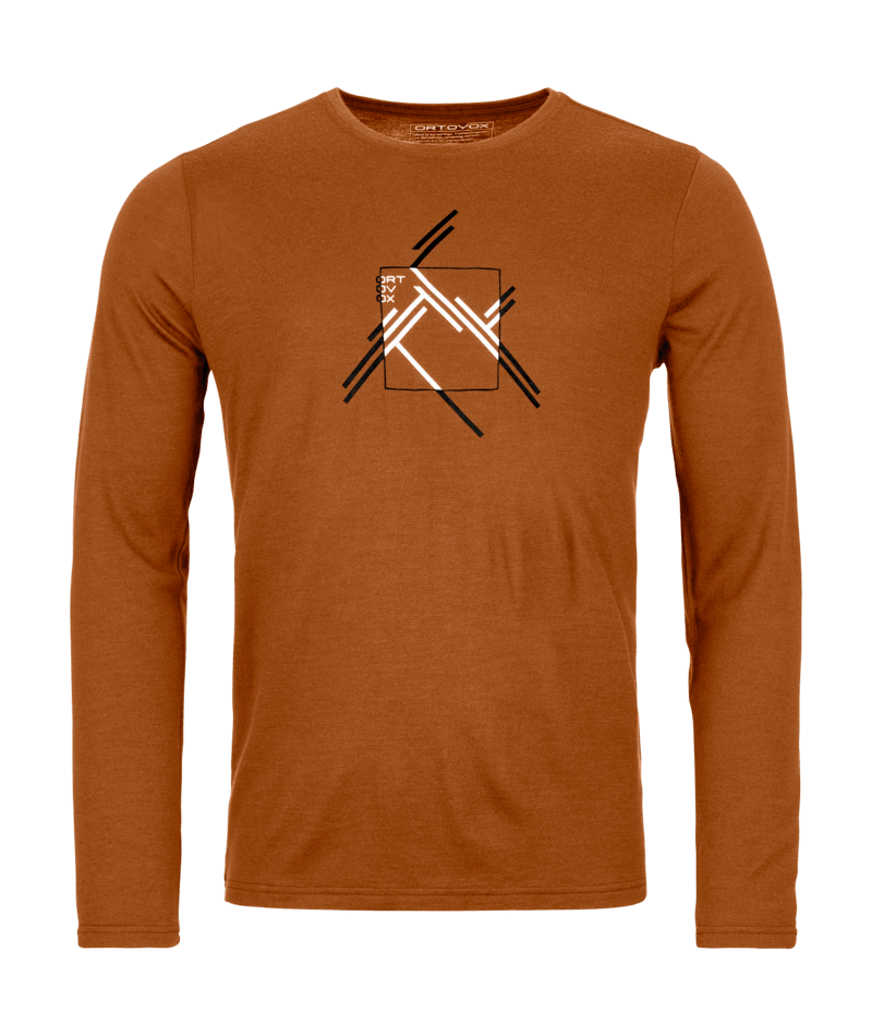 "185 MERINO MTN CUTOUT LS M" - "bristle brown"