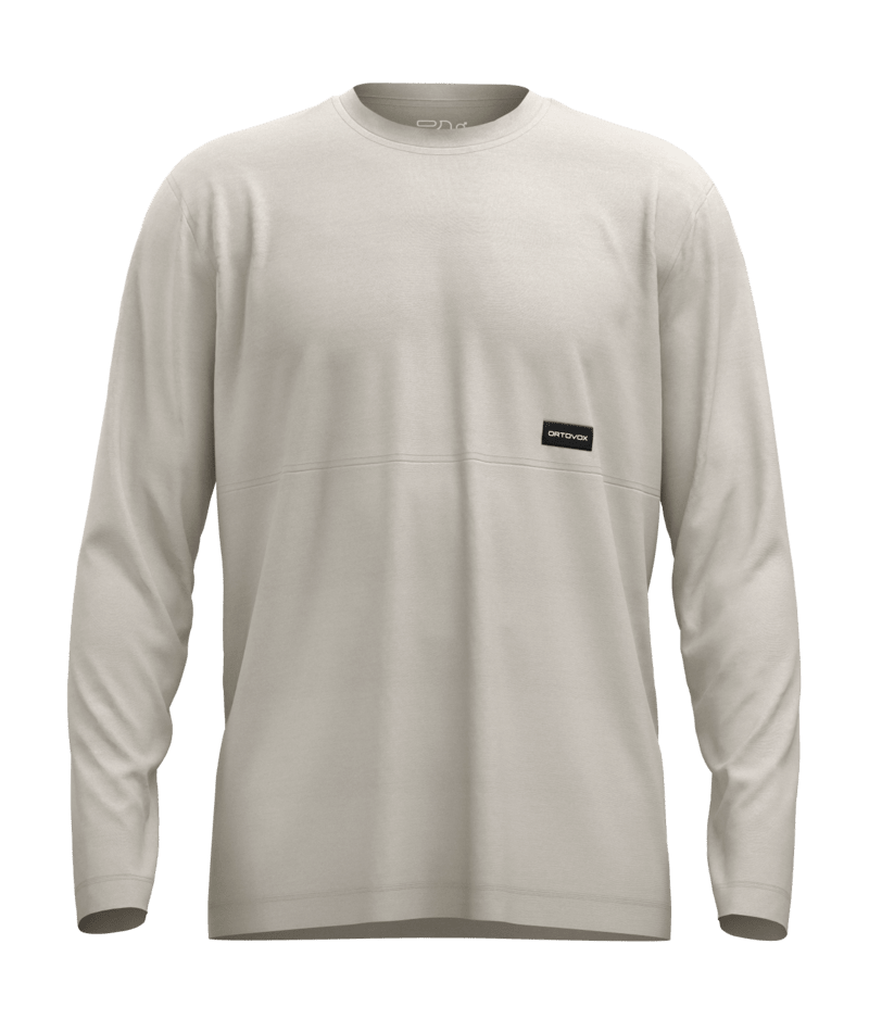 "185 MERINO PATCH LS M" - "white tea"