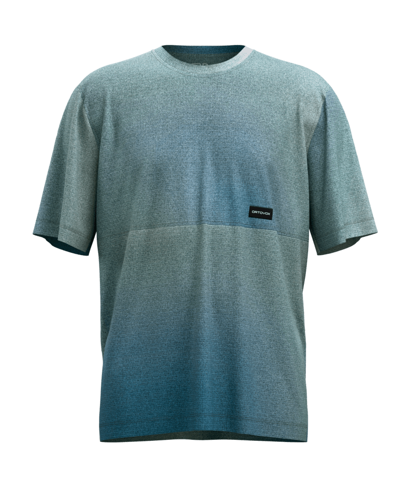"185 MERINO PATCH PRINT TS M" - "aop green sage"