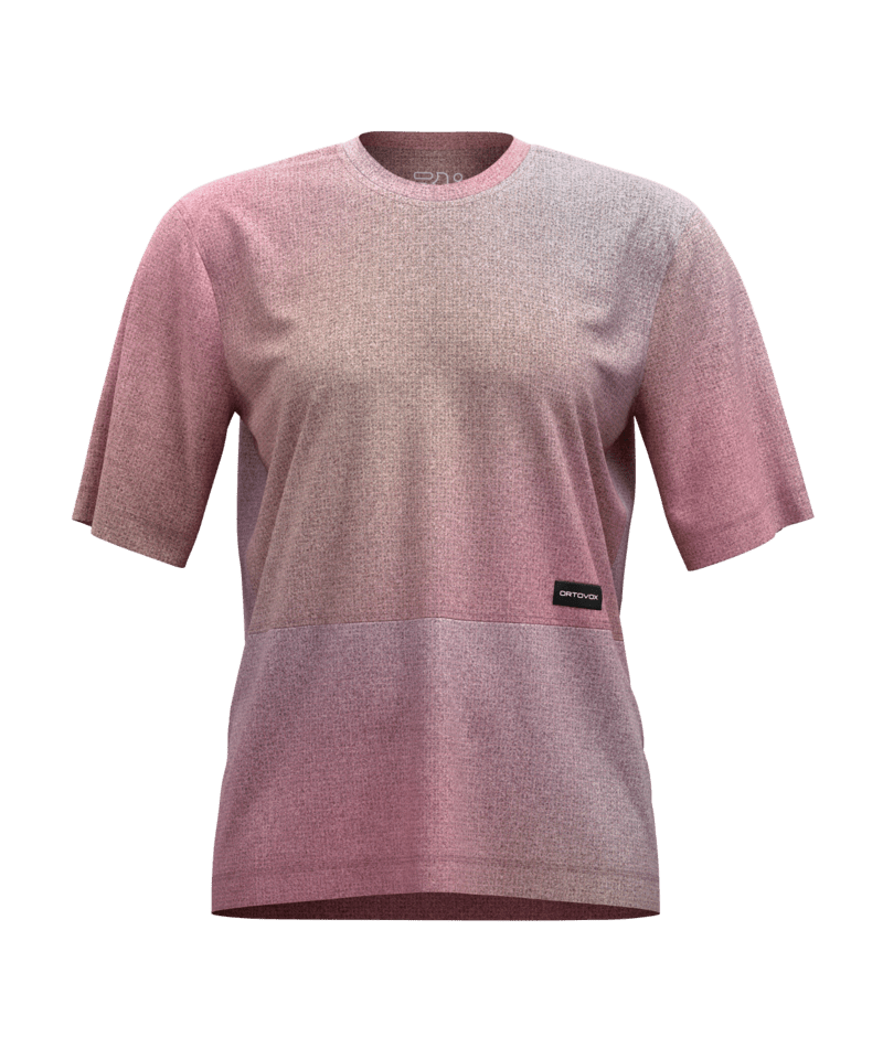 "185 MERINO PATCH PRINT TS W" - "aop dawn rose"